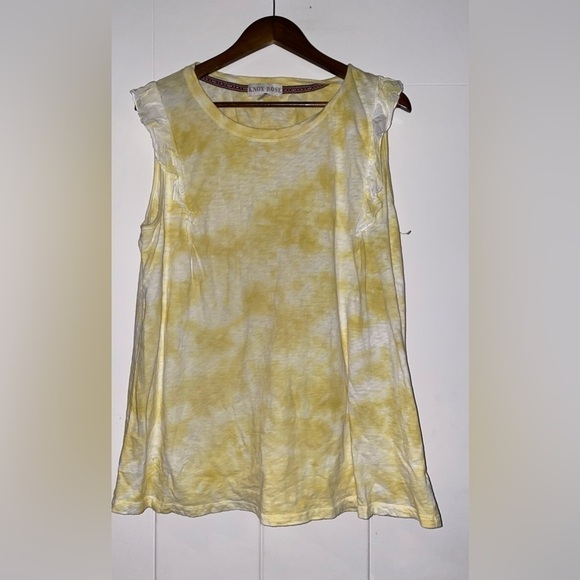 Knox Rose Round Neck Sleeveless Yellow Tie Dye Tank Top‎ Size XXL - Picture 6 of 7